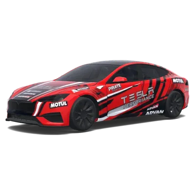 Roter Streifen Performance – Tesla Model S Wrap