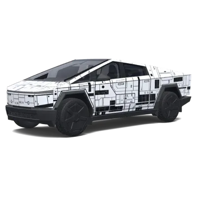 デススター (Death star. Colors: white, black.) – テスラ Cybertruck ラッピング