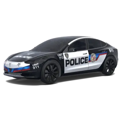 Black and White Police Patrol – Tesla Model 3 wrap