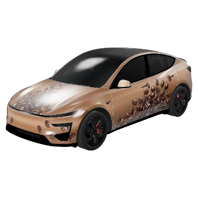 커피 원두 폭포 (Coffee Bean Cascade) – 테슬라 Model Y 랩핑