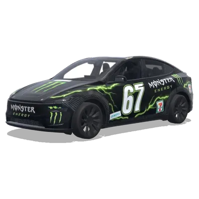 Monster NASCAR 67號啞光黑 – 特斯拉 Model Y 塗裝