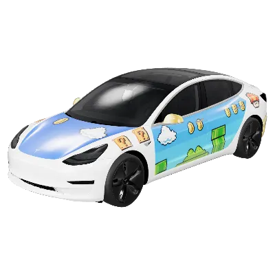 마리오 코인 모델 3 구형 (Mario Coin - Model 3 Pre-2024 (Original)) – 테슬라 Model 3 랩핑