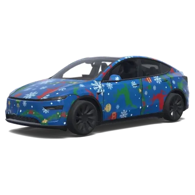 Weihnachten Blau – Tesla Model Y Wrap