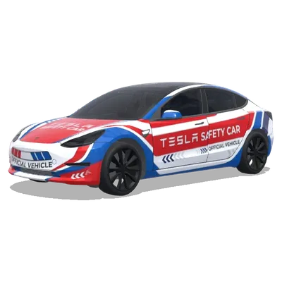 tesla safety car. – Tesla Model 3 wrap