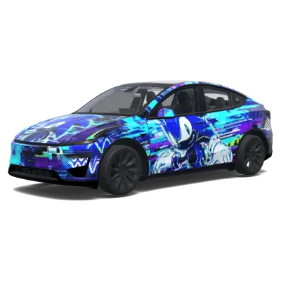 glitch sonic. – Tesla Model Y wrap