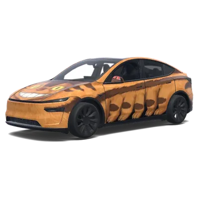 Grinsende-Katze-Auto-Folierung – Tesla Model Y Wrap