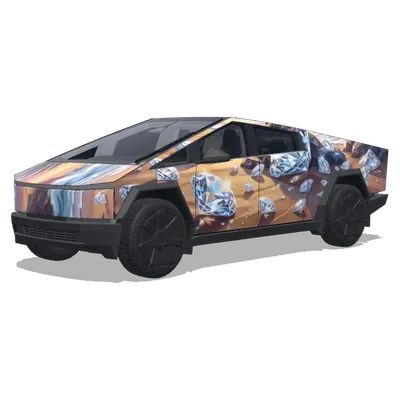 eagle on the beach with diamonds around it.. – Tesla Cybertruck wrap