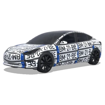 Португальский номер BM21BE – оклейка Tesla Model 3