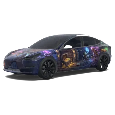 ダンジョンの宝の輝き – テスラ Model 3 ラッピング