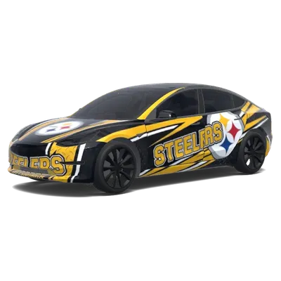Питтсбург Стилерз (Pittsburgh Steelers. Colors: black, yellow.) – оклейка Tesla Model 3