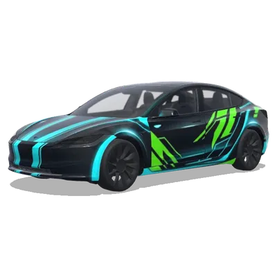 Turquoise Twin-Tails – Tesla Model 3 wrap