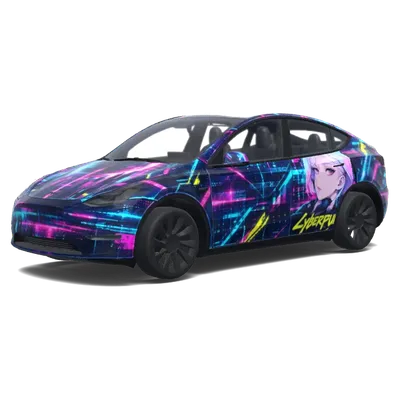 cyberpunk lucy – Tesla Model Y wrap