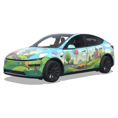 Cartoon Stil (Cartoon.) – Tesla Model Y Wrap