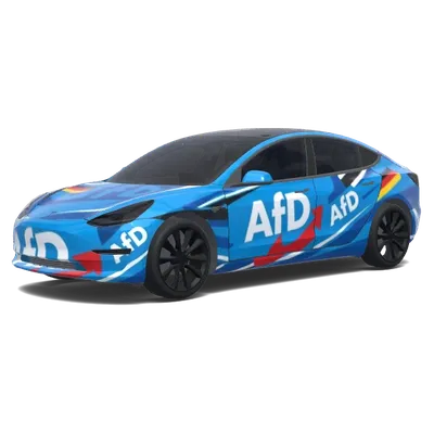 德國選擇黨藍色塗裝（Erstelle eine afd folierung. Colors: blue.） – 特斯拉 Model 3 塗裝