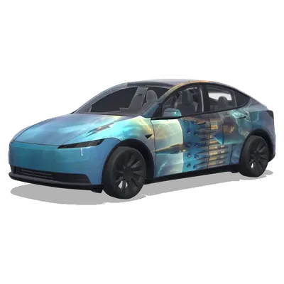 Magisches Schloss im Nebel – Tesla Model Y Wrap