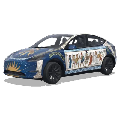 Griechisches Thema (Make a Greek themed car.) – Tesla Model Y Wrap