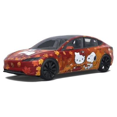 Hello Kitty Snoopy Herbstblätter – Tesla Model 3 Wrap