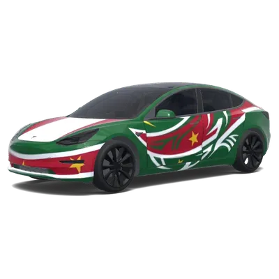 Суринам (Suriname.) – оклейка Tesla Model 3