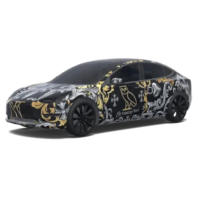 Chrome Hearts十月主题 (octobers very own and chrome hearts.) – テスラ Model 3 ラッピング