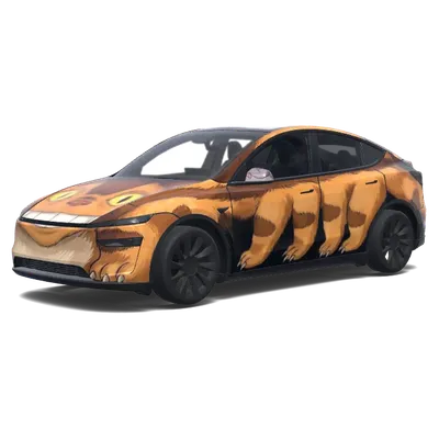 咧嘴笑的猫巴士SUV – 特斯拉 Model Y 涂装