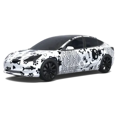 Schwarzes Chococat Design (Fun chococat theme. Colors: black.) – Tesla Model 3 Wrap