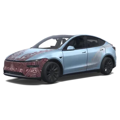 Azul Hielo con Gorga Batak – wrap para Tesla Model Y