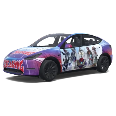 Ultraman und Monster – Tesla Model Y Wrap