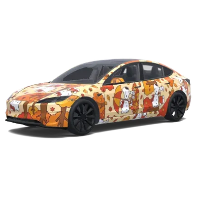 Peanuts Herbst-Folierung – Tesla Model 3 Wrap
