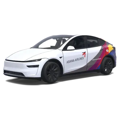 Tesla-Folierung im Asiana-Airlines-Design – Tesla Model Y Wrap