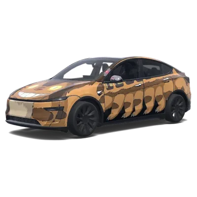 咧嘴笑的猫巴士特斯拉车身贴膜 – 特斯拉 Model Y 涂装