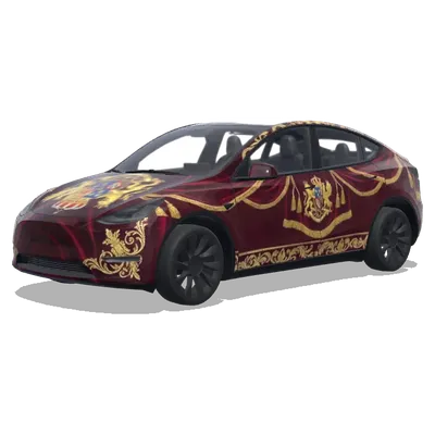 Королевский герб и знамя – оклейка Tesla Model Y