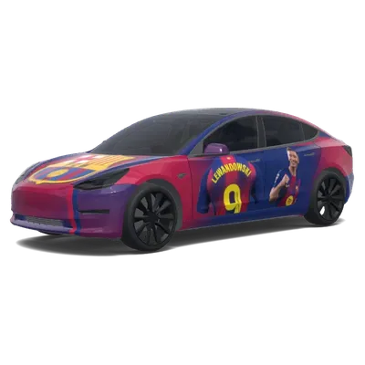 FC Barcelone (FC Barcelona) – covering Tesla Model 3