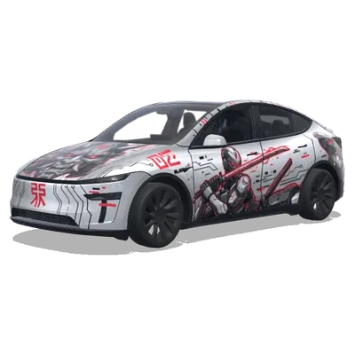 ホワイト・サーキット・サムライ – テスラ Model Y ラッピング