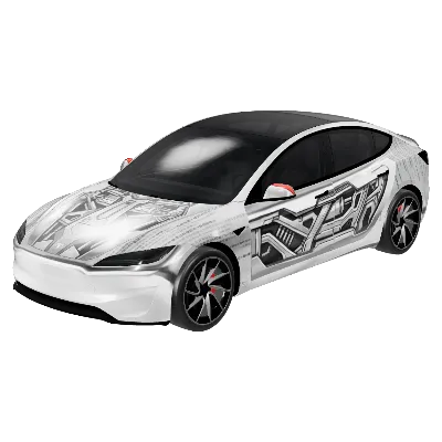 크롬 사이버펑크 모델 3 하이랜드 퍼포먼스 (Chrome Cyberpunk - Model 3 Highland Performance) – 테슬라 Model 3 랩핑
