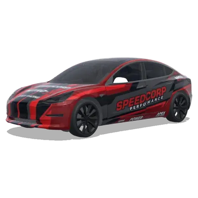 Red Black Racing Livery – Tesla Model 3 wrap