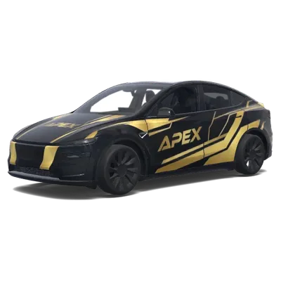 F1 레이싱 블랙 골드 APEX (Racing f1 black and gold APEX.) – 테슬라 Model Y 랩핑