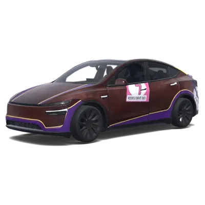 Samt-Rosen-Folierung – Tesla Model Y Wrap