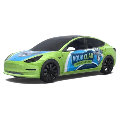 Frische Aqua-Folierung – Tesla Model 3 Wrap