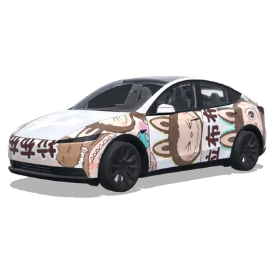 Labubu Braunbär-Folierung (拉布布.) – Tesla Model Y Wrap