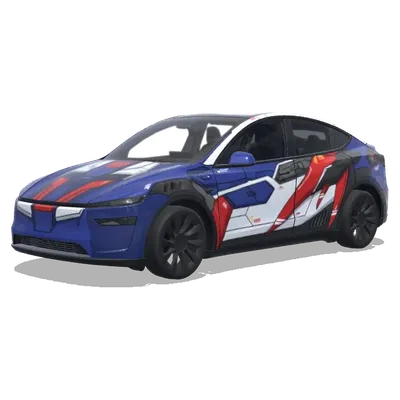 Mecha Blue Racer – Tesla Model Y wrap