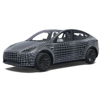화이트 와이어프레임 – 테슬라 Model Y 랩핑