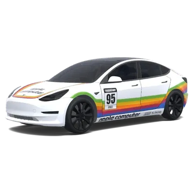 Retro-Regenbogen-Tech – Tesla Model 3 Wrap