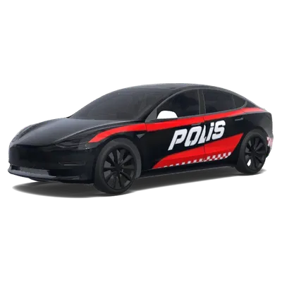 Black and Red Police Wrap – Tesla Model 3 wrap