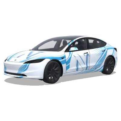 Белый с 3D логотипом – оклейка Tesla Model 3
