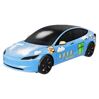 마리오 코인 모델 3 하일랜드 기본형 (Mario Coin - Model 3 Highland Base) – 테슬라 Model 3 랩핑
