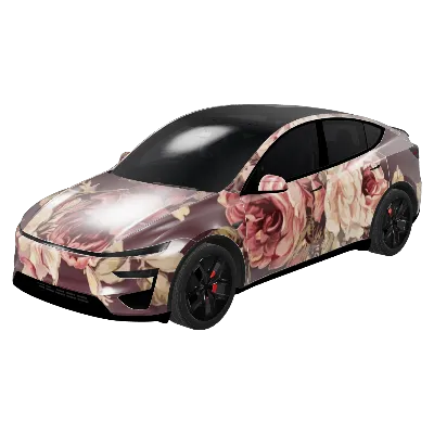 빈티지 로즈 가든 (Vintage Rose Garden) – 테슬라 Model Y 랩핑