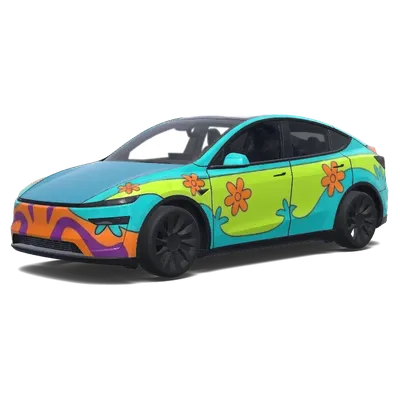 Blaue Teal Motorhaube – Tesla Model Y Wrap