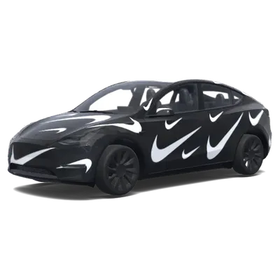 Matte Black Nike – Tesla Model Y wrap