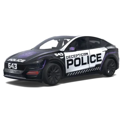 Black and White Decepticon Police – Tesla Model Y wrap