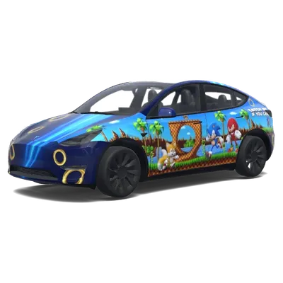 Sonic the hedgehog movie. – Tesla Model Y wrap
